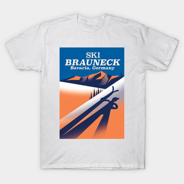 Brauneck Bavaria, Germany Ski poster T-Shirt by nickemporium1